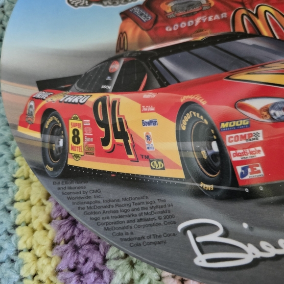 Vintage Nascar Bill Elliott Mcdonalds Collectible Plate - Picture 5 of 7